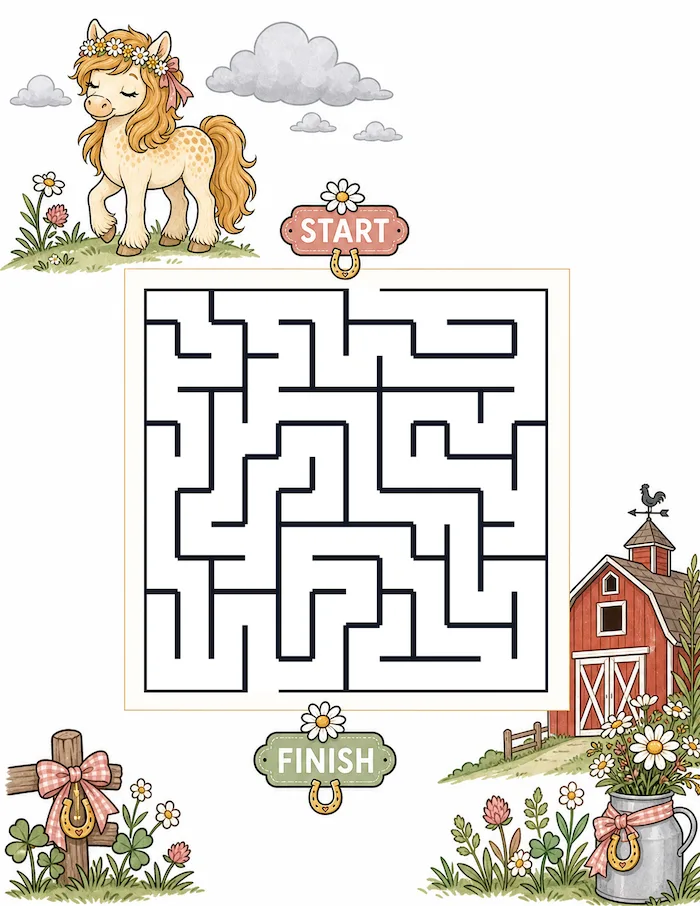 Barn maze from Clover's Cozy Horse Adventures